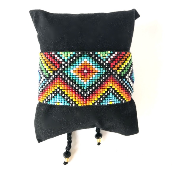 Miyuki Beaded Bohemian Aztec Inspired Bracelet - Picture 5 of 7